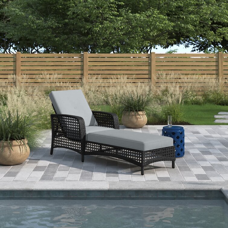 Black wicker chaise lounge outdoor new arrivals